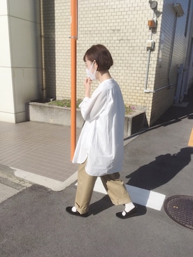 「YAECA（ヤエカ）のアイテム」を使った、とんとんさん（レディース・158cm）の秋コーディネート