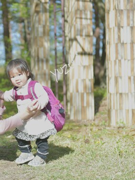 「present（プレゼント）のアイテム（シューズ）」を使った、yuu×yuzukiさん（キッズ・100cm）の夏コーディネート