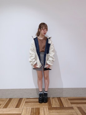 「JUNRED（ジュンレッド）のアイテム（ブルゾン）」を使った、MIZUSHINAさん（レディース・152cm）の秋コーディネート