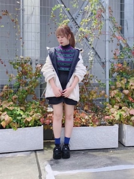 「JUNRED（ジュンレッド）のアイテム（ブルゾン）」を使った、MIZUSHINAさん（レディース・152cm）の秋コーディネート