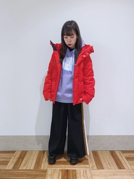「JUNRED（ジュンレッド）のアイテム（ダウンジャケット/コート）」を使った、MIZUSHINAさん（レディース・152cm）の冬コーディネート