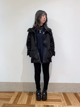 「JUNRED（ジュンレッド）のアイテム（マウンテンパーカー）」を使った、MIZUSHINAさん（レディース・152cm）の冬コーディネート