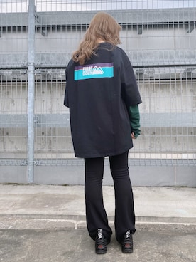 「FIRST DOWN（ファーストダウン）のアイテム（トップス）」を使った、MIZUSHINAさん（レディース・152cm）の春コーディネート