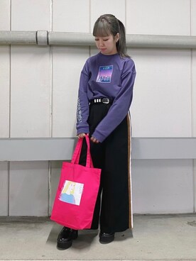 「JUNRED（ジュンレッド）のアイテム（バッグ）」を使った、MIZUSHINAさん（レディース・152cm）の春コーディネート