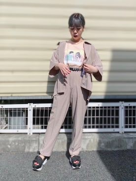 「JUNRED（ジュンレッド）のアイテム（ブルゾン）」を使った、MIZUSHINAさん（レディース・152cm）の春コーディネート