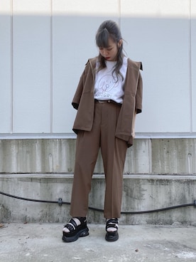 「JUNRED（ジュンレッド）のアイテム（ブルゾン）」を使った、MIZUSHINAさん（レディース・152cm）の夏コーディネート