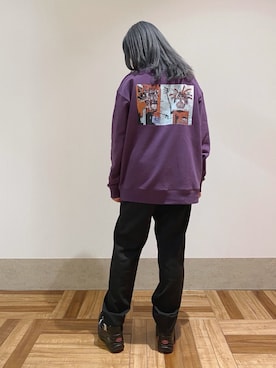 「バックプリント」｜「アイテム（その他）」を使った、MIZUSHINAさん（レディース・152cm）の秋コーディネート