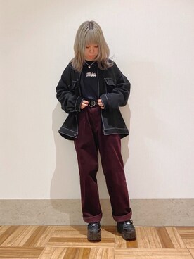 「FIRST DOWN（ファーストダウン）のアイテム（トップス）」を使った、MIZUSHINAさん（レディース・152cm）の秋コーディネート