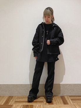 「JUNRED（ジュンレッド）のアイテム（ブルゾン）」を使った、MIZUSHINAさん（レディース・152cm）の秋コーディネート