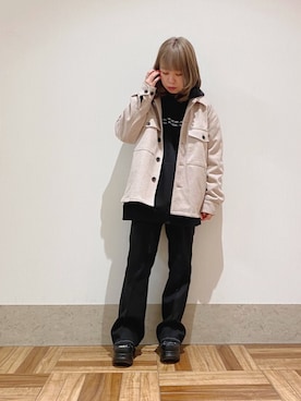 「JUNRED（ジュンレッド）のアイテム（ブルゾン）」を使った、MIZUSHINAさん（レディース・152cm）の秋コーディネート