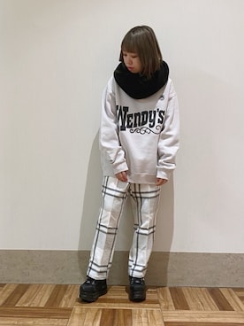 「アイテム（ネックウォーマー/スヌード）」を使った、MIZUSHINAさん（レディース・152cm）の冬コーディネート