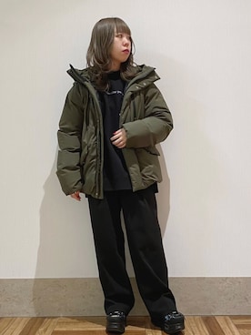 「JUNRED（ジュンレッド）のアイテム（ダウンジャケット/コート）」を使った、MIZUSHINAさん（レディース・152cm）の冬コーディネート
