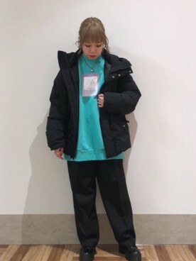 「JUNRED（ジュンレッド）のアイテム（ダウンジャケット/コート）」を使った、MIZUSHINAさん（レディース・152cm）の冬コーディネート