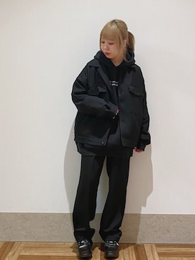 「JUNRED（ジュンレッド）のアイテム（ブルゾン）」を使った、MIZUSHINAさん（レディース・152cm）の冬コーディネート