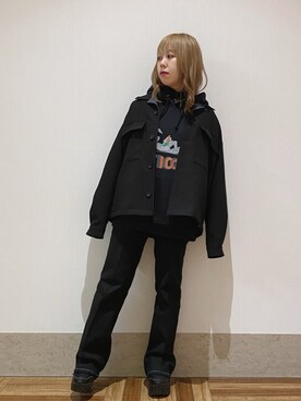「JUNRED（ジュンレッド）のアイテム（ブルゾン）」を使った、MIZUSHINAさん（レディース・152cm）の冬コーディネート