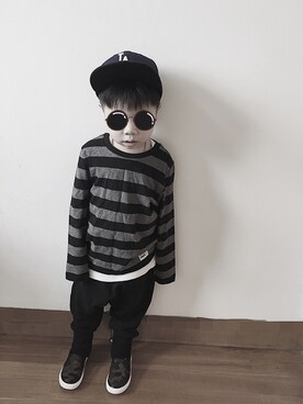 「アイテム（スリッポン、その他）」を使った、lilylinanさん（キッズ・100cm）の夏コーディネート