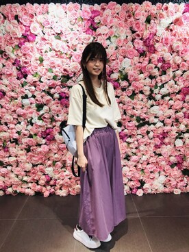 「5（ファイブ）のアイテム（トップス）」を使った、思坪さん（レディース・157cm）の春コーディネート