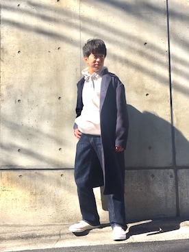 「STUDIOUS（ステュディオス）のアイテム（パーカー）」を使った、バムさん（メンズ・171cm）の春コーディネート