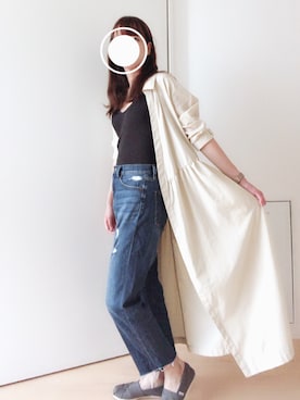 「NATURAL BEAUTY BASIC（ナチュラルビューティーベーシック）のアイテム（シャツワンピース）」を使った、ななこさん（レディース・156cm）の秋コーディネート