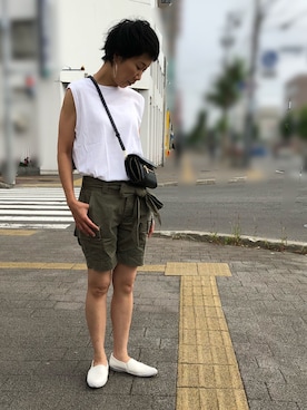 「ユナイテッドアローズ」｜「アイテム（スリッポン）」を使った、YKさん（レディース・160cm）の夏コーディネート