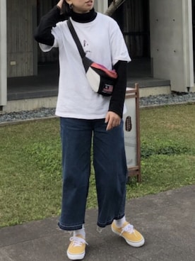 「VANS（バンズ）のアイテム（レッグウェア、イエロー系）」を使った、Pさん（レディース）の春コーディネート