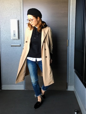 「Ungrid（アングリッド）のインディゴフレイドヘムストスリ（デニムパンツ）」を使った、☆☺︎めめち☺︎☆さん（レディース・159cm）の冬コーディネート