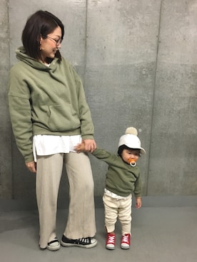 「devirock（デビロック）のアイテム（スウェット）」を使った、☆☺︎めめち☺︎☆さん（レディース・159cm）の冬コーディネート