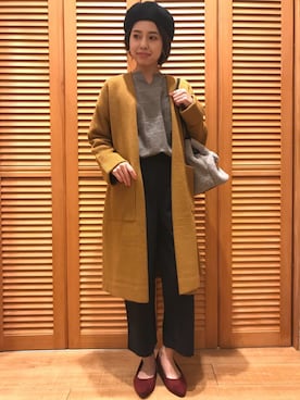「ニットロングカーデ」｜studio CLIPイオンモール鹿児島店さん（レディース・160cm）の冬コーディネート