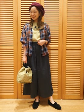 「ミッキーT」｜「アイテム（ハンチング/ベレー帽）」を使った、studio CLIPイオンモール鹿児島店さん（レディース・160cm）の夏コーディネート