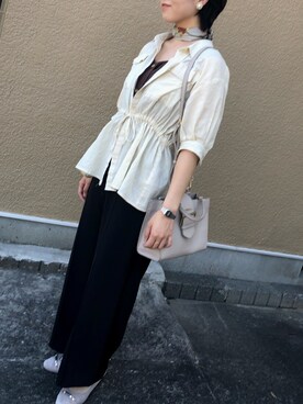 「FURLA（フルラ）のアイテム（バッグ、ベージュ系）」を使った、ぱんださん（レディース）の秋コーディネート