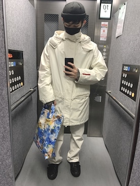 「PRIMURY（プライマリー）のアイテム」を使った、けんけんさん（メンズ・167cm）の冬コーディネート