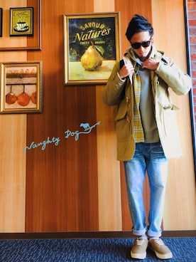 「ノーティードッグ」｜「アイテム（その他）」を使った、kidさん（メンズ・178cm）の秋コーディネート