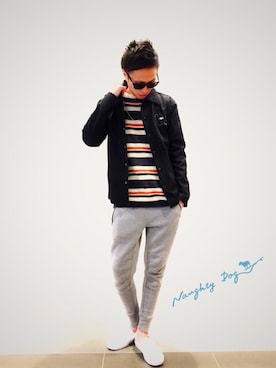 「ノーティードッグ」｜「アイテム（その他アウター）」を使った、kidさん（メンズ・178cm）の冬コーディネート