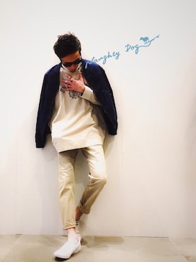 「ノーティードッグ」｜「アイテム（スウェット）」を使った、kidさん（メンズ・178cm）の冬コーディネート