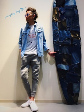 「ノーティードッグ」｜「アイテム（その他）」を使った、kidさん（メンズ・178cm）の春コーディネート