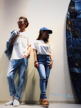 「ノーティードッグ」｜「アイテム（キャップ）」を使った、kidさん（メンズ・178cm）の春コーディネート