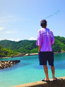 「ノーティードッグ」｜「アイテム（キャップ）」を使った、kidさん（メンズ・178cm）の夏コーディネート