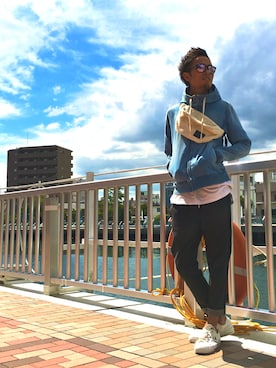 「アイテム（その他アウター、ブルー系）」を使った、kidさん（メンズ・178cm）の秋コーディネート