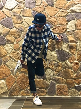 「Levi's」｜「アイテム（キャップ）」を使った、kidさん（メンズ・178cm）の秋コーディネート