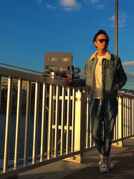 「ノーティードッグ」｜「アイテム（スウェット）」を使った、kidさん（メンズ・178cm）の秋コーディネート