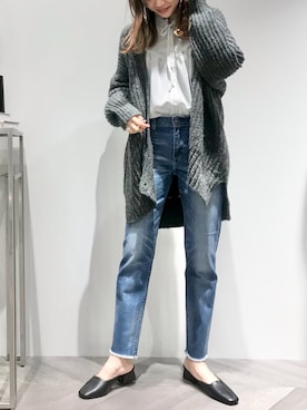 「ゆるカーディガン」｜namikaさん（レディース・158cm）の冬コーディネート