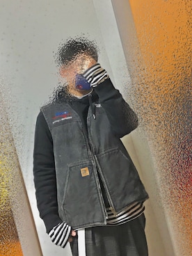 「アイテム（パーカー）」を使った、そしーさん（メンズ・160cm）の冬コーディネート