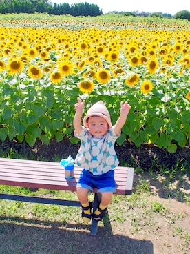 「ひまわり畑」｜「アイテム（その他）」を使った、aotoさん（キッズ・90cm）の夏コーディネート