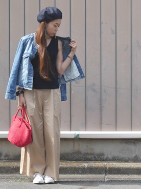 「YECCA VECCA（イェッカヴェッカ）のアイテム（ミリタリージャケット）」を使った、sakiyoさん（レディース・161cm）の夏コーディネート