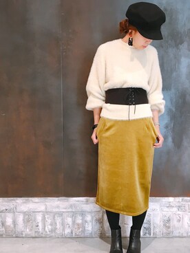 「YECCA VECCA（イェッカヴェッカ）のアイテム（帽子）」を使った、sakiyoさん（レディース・161cm）の秋コーディネート