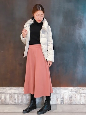 「YECCA VECCA（イェッカヴェッカ）のアイテム（ダウンジャケット/コート）」を使った、sakiyoさん（レディース・161cm）の秋コーディネート