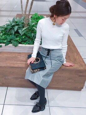 「YECCA VECCA（イェッカヴェッカ）のアイテム（スカート）」を使った、sakiyoさん（レディース・161cm）の冬コーディネート
