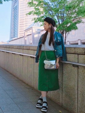 「YECCA VECCA（イェッカヴェッカ）のアイテム（ミリタリージャケット）」を使った、sakiyoさん（レディース・161cm）の春コーディネート