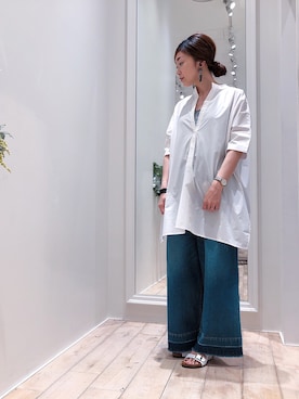 「Editt by YECCA VECCA（エディットバイイェッカヴェッカ）のアイテム（チュニック）」を使った、sakiyoさん（レディース・161cm）の夏コーディネート