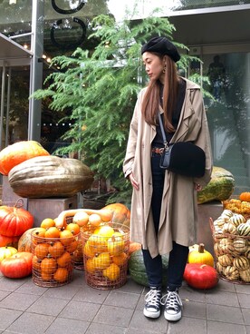 「CLANE（クラネ）のアイテム（トップス）」を使った、sakiyoさん（レディース・161cm）の秋コーディネート